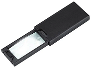 NO.9581 Лупа висувна квадратна 2.5 X (57х30мм), 45X (9мм), з Led підсвічуванням і ультрафіолет