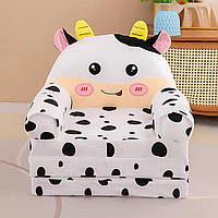 Розкладне дитяче крісло корівка Диван трансформер для дітей Білий з чорним (280054)