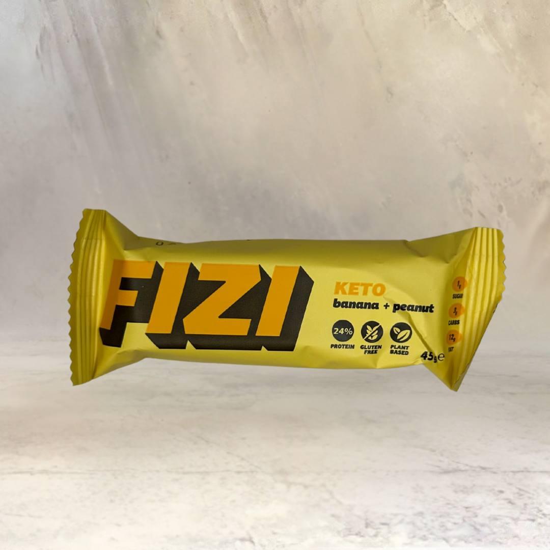 Протеїновий Батончик FIZI без цукру Banana+peanut (банан+арахіс) 24% протеїна, Фізі 40 г