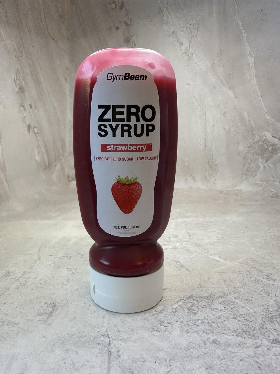 Сироп зі смаком полуниці без цукру GymBeam ZERO SYRUP , 320 г