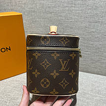 Жіноча коричнева шкіряна косметичка Louis Vuitton Nice Mini BB Toiletry Bag Dopp Kit Pouch Луї Віттон LV, фото 6