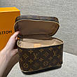 Жіноча коричнева шкіряна косметичка Louis Vuitton Nice Mini BB Toiletry Bag Dopp Kit Pouch Луї Віттон LV, фото 8
