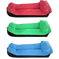 Ламзак надувний, ліжко+подушка (LAMZAK) (червоний, зелений, синій) (Д185/Ш70/В52)