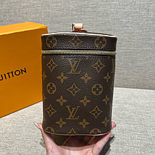 Жіноча коричнева шкіряна косметичка Louis Vuitton Toilet Dopp Kit Pouch Eclipse Луї Віттон несесер LV, фото 3