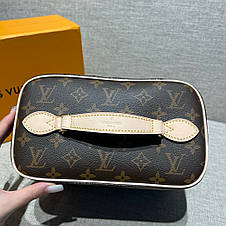Жіноча коричнева шкіряна косметичка Louis Vuitton Toilet Dopp Kit Pouch Eclipse Луї Віттон несесер LV, фото 4
