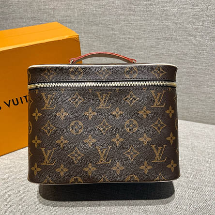 Жіноча коричнева шкіряна косметичка Louis Vuitton Toilet Dopp Kit Pouch Eclipse Луї Віттон несесер LV, фото 1