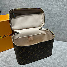 Жіноча коричнева шкіряна косметичка Louis Vuitton Toilet Dopp Kit Pouch Eclipse Луї Віттон несесер LV, фото 5
