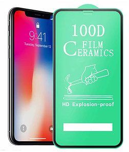 Керамічне захисне скло CERAMIC для iPhone X / XS / чорний