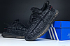 Кросівки чоловічі Yeezy Boost 350 Black чорні  Ізі Буст легкі літні, фото 3