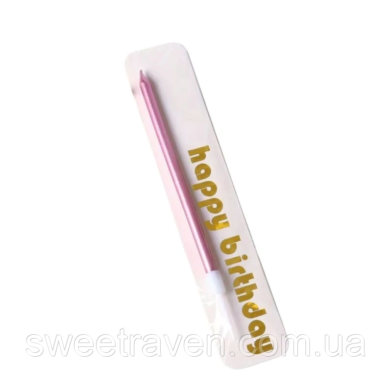 Свічка для торта "Бенто" рожева 9 см - 1 шт, фото 1