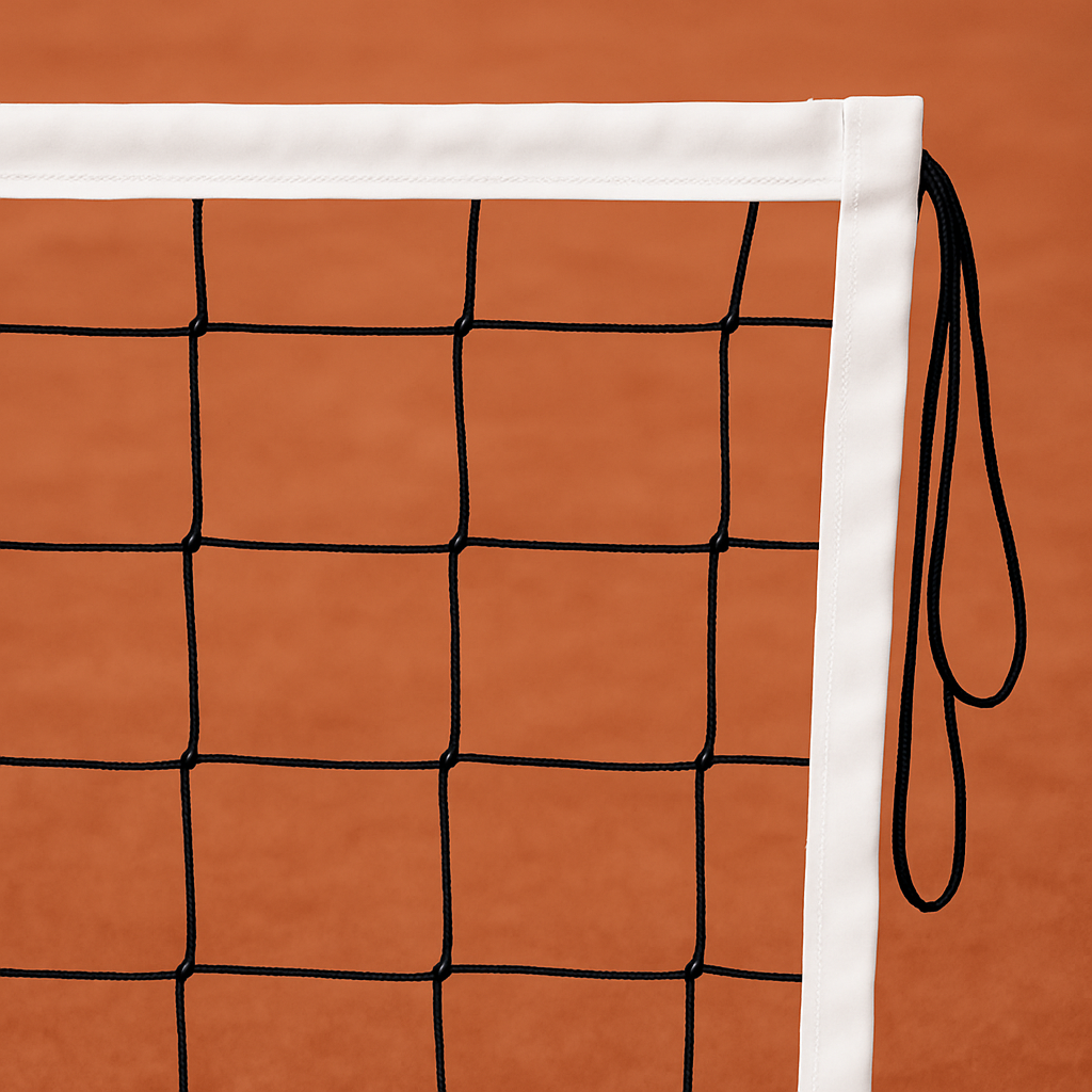 Сітка волейбольна без-вузлова «Еліт 15 норма» з шнуром, сітка для волейболу, чорно-біла, фото 1