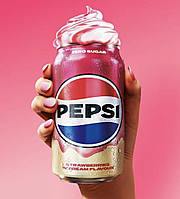 Pepsi Strawberries 'N' Cream Zero Sugar Смак полуничний крем без цукру 330ml, фото 3