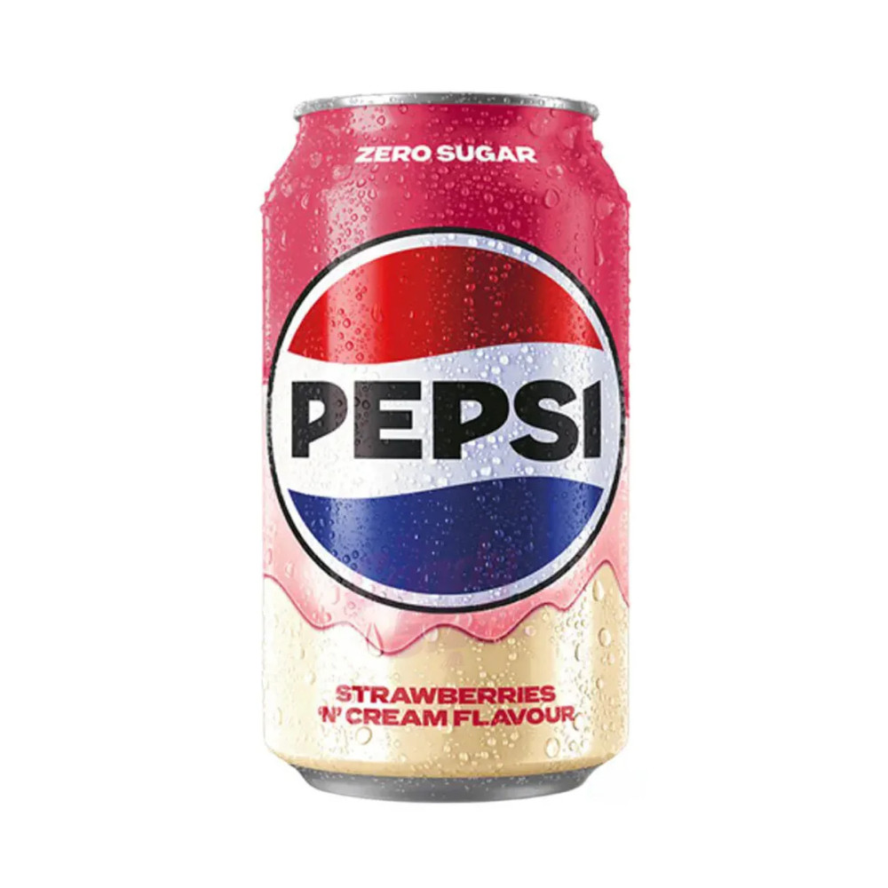 Pepsi Strawberries 'N' Cream Zero Sugar Смак полуничний крем без цукру 330ml