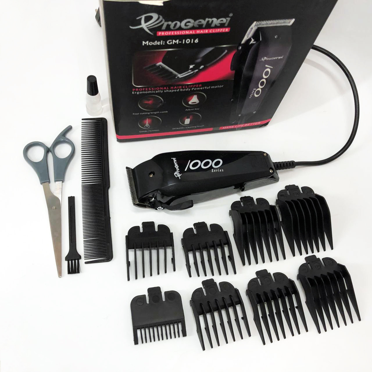 Машинка для стрижки мережа Gemei GM-1016 Pro, Стильна машинка для стрижки хороша RH-60, фото 1