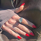 Дизайнерська срібна каблучка з блакитним топазом та чорнінням Lumen, фото 7