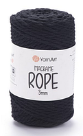 Пряжа Macrame Rope Yarnart 3мм-750 чорний