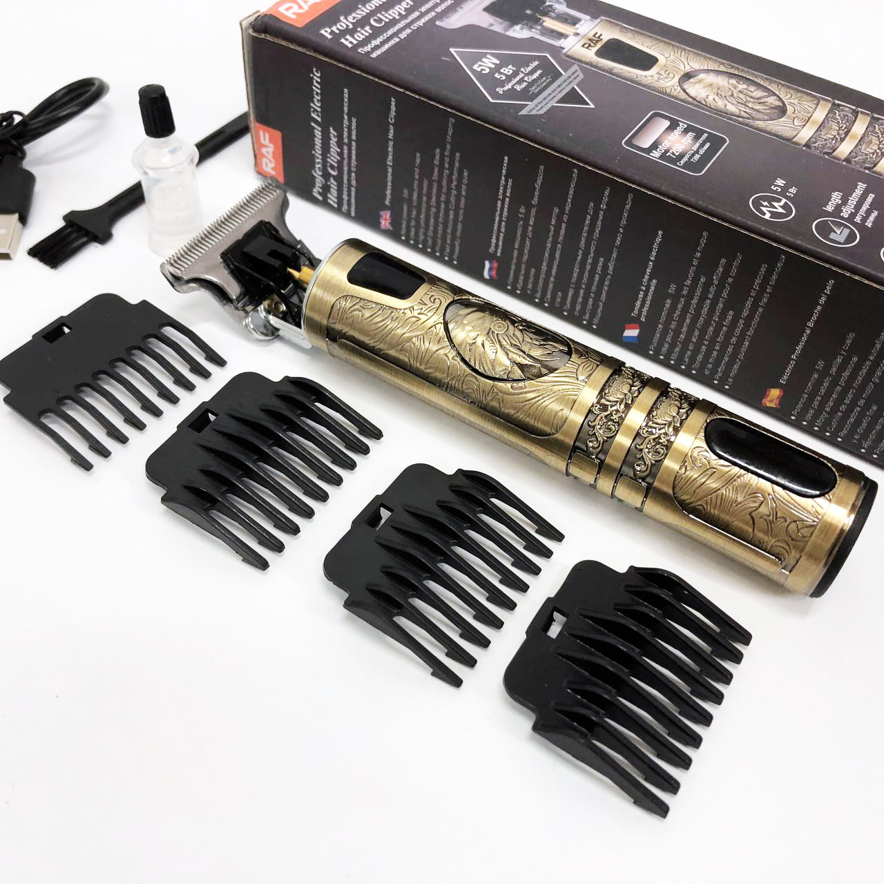 Електрична машинка для стрижки побутова RAF, Бездротова машинка для стрижки волосся NE-42, фото 1