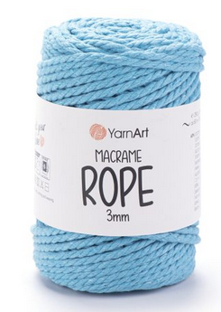 Пряжа Macrame Rope Yarnart 3мм-763 бірюза, фото 1