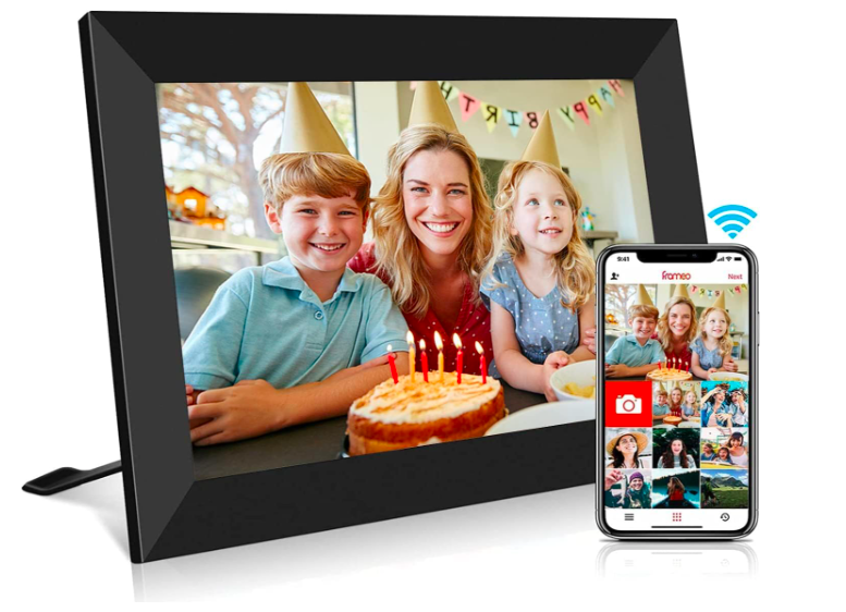 Цифрова електронна фоторамка FRAMEO з WiFi 10.1 дюймів 64GB 1280х800 сенсорна безпровідна рамка для фото