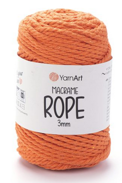 Пряжа Macrame Rope Yarnart 3мм-770 померанчевий, фото 1