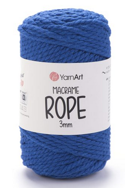Пряжа Macrame Rope Yarnart 3мм-772 синій, фото 1