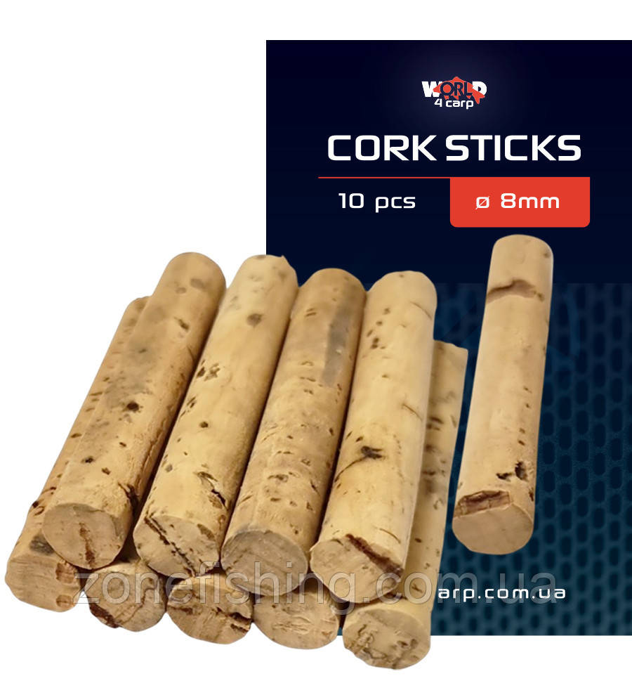 Коркові палички для риболовлі W4C CORK STICKS Ø 8 мм, 10 шт.