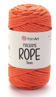Пряжа Macrame Rope Yarnart 3мм-800 померанчевий, фото 1