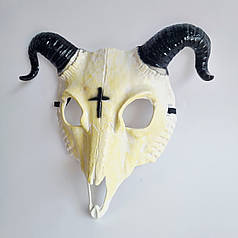 Маска череп Козла біла, 24х20 см