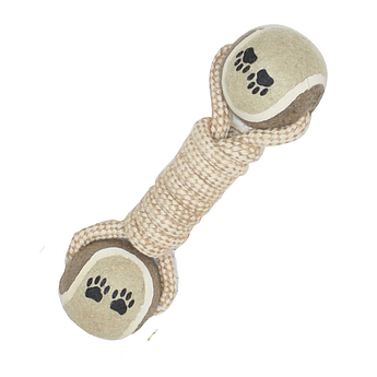 Іграшка для собак канат грейфер плетінка з м'ячем, котон + сезаль, CROCI ECO, 6х34см