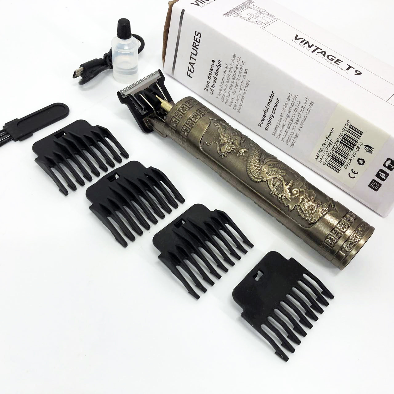 Тример для стрижки волосся потужний Vintage, Чоловічий тример для окантовки Набір машинок стрижки LJ-37, фото 1