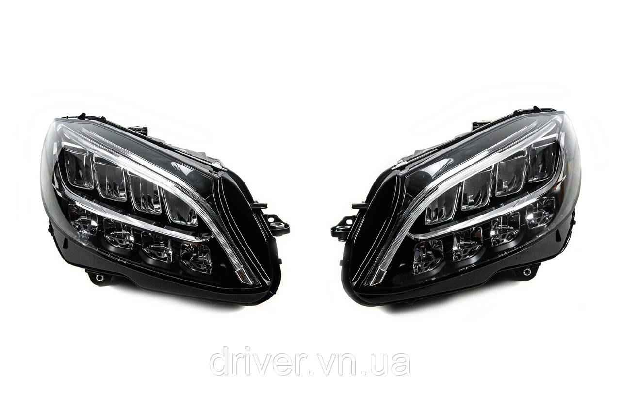 Передняя оптика (2 шт, рестайлинг) для Mercedes C-сlass W205 2014-2021 гг