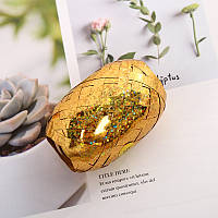 Стрічка для кульок з голограмою 5 мм на 10 м золотистий