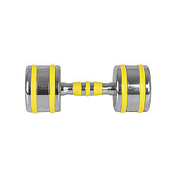 Гантель хромована inSPORTline Yellsteel 10 кг - жовта