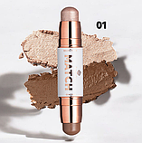Хайлайтер і контур-стик для обличчя Bogenia Match Stick Highlighter & Contour BG656 No 001, фото 2
