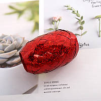 Стрічка для кульок з голограмою 5 мм на 10 м червоний