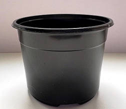 Горщик / стакан для розсади чорний, з дренажними отворами, D 100x75, 400 мл