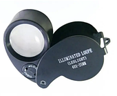 Лупа кишенькова ювелірна розкладна MG21011 з Led підсвічуванням, 40Х, діам-25мм