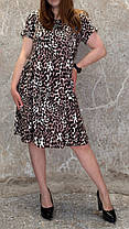 Плаття жіноче літнє нижче коліна Сарафан леопардовим принтом Tovta (Угорщина) у великих розмірах L-4XL, фото 2