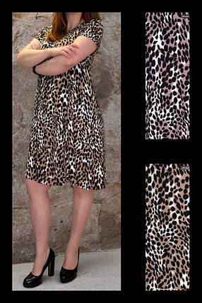 Плаття жіноче літнє нижче коліна Сарафан леопардовим принтом Tovta (Угорщина) у великих розмірах L-4XL, фото 1