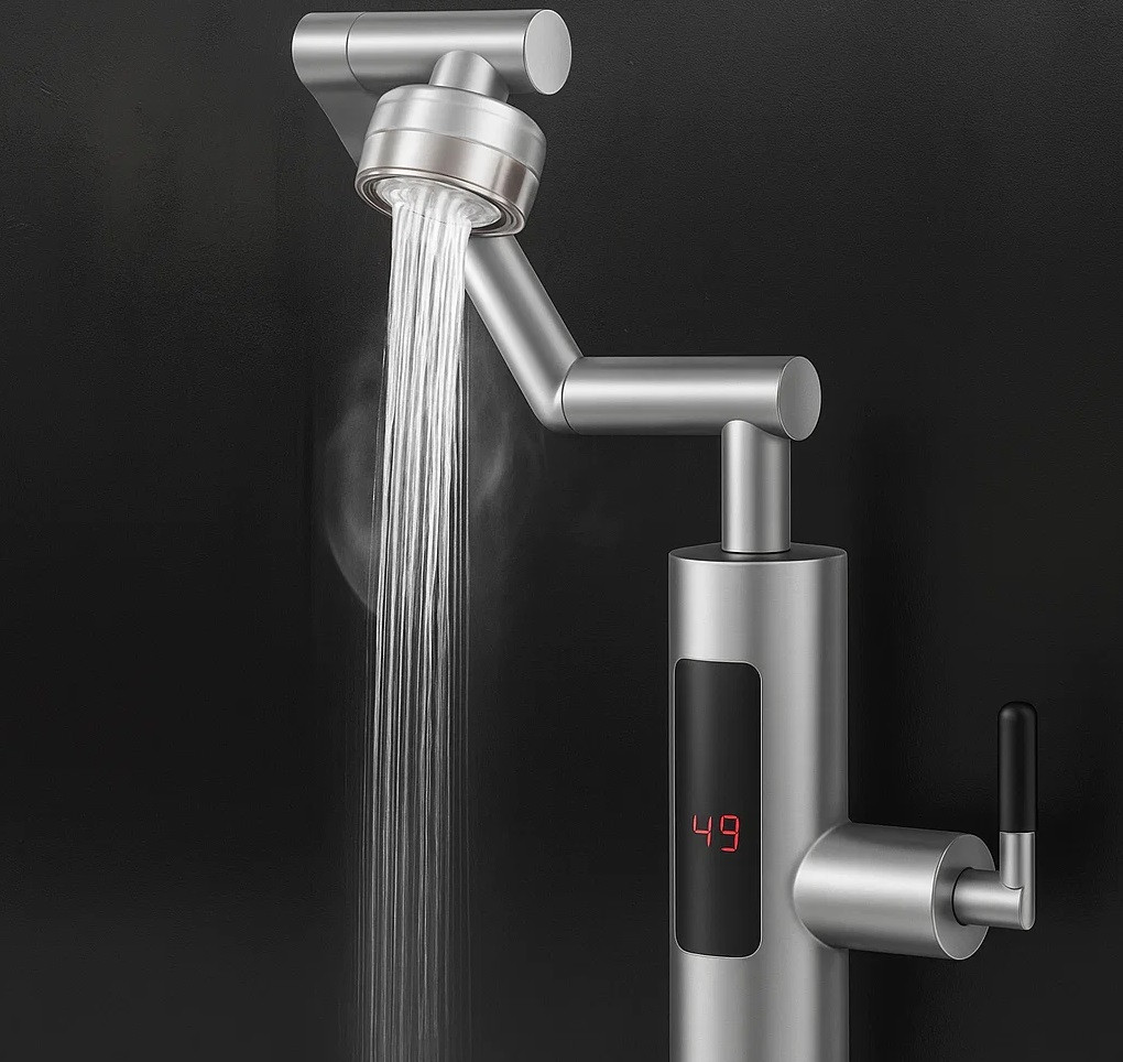 Проточний водонагрівач з екраном метал складаний RY-016, фото 1