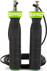 Скакалка Zipro спортивна 300см, чорно-зелена