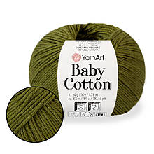 Пряжа YarnArt Baby Cotton, Хакі No443