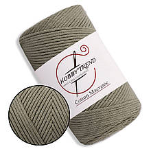 Бавовняний шнур плетений Hobby Trend Оливковий 240-260 г, 240-260 м, 2 мм