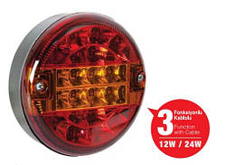 Ліхтар задній LED, червоно-жовтий, 3 функц., 24 W
