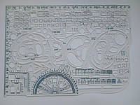 Линейка 28*20см трафарет Офицерская военная тактическая Большая НАТО NATO ВСУ