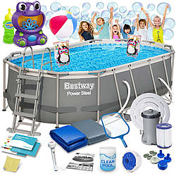 Басейн каркасний овальний 18в1 Bestway 56620, 427 x 250 x 100 см