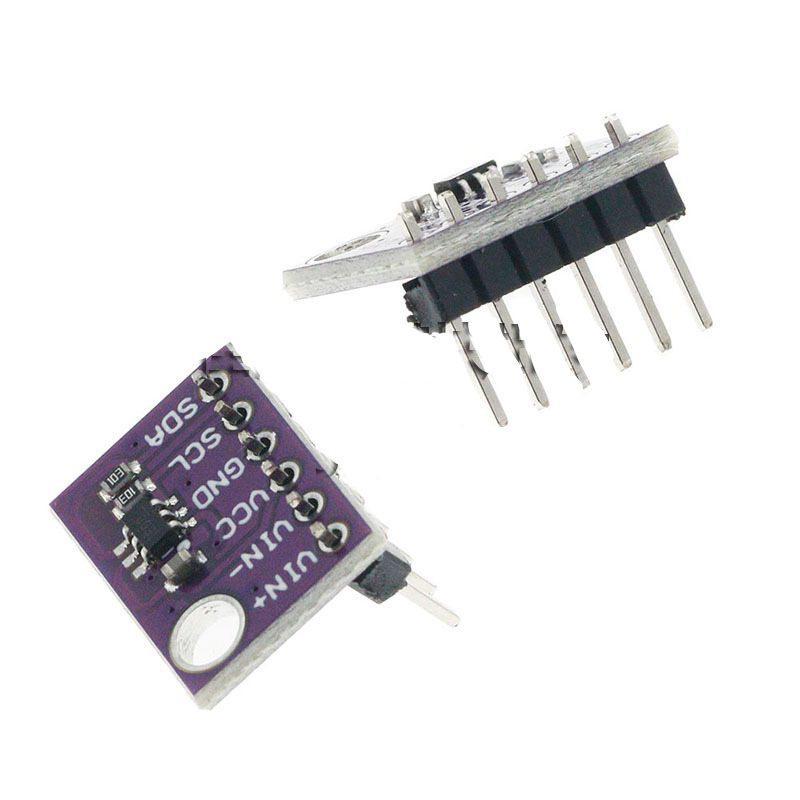 ADS1110 - 16-бітний АЦП модуль з I²C, самокалібрувальний, з PGA посиленням, 2.7-5.5В - припаяні контакти