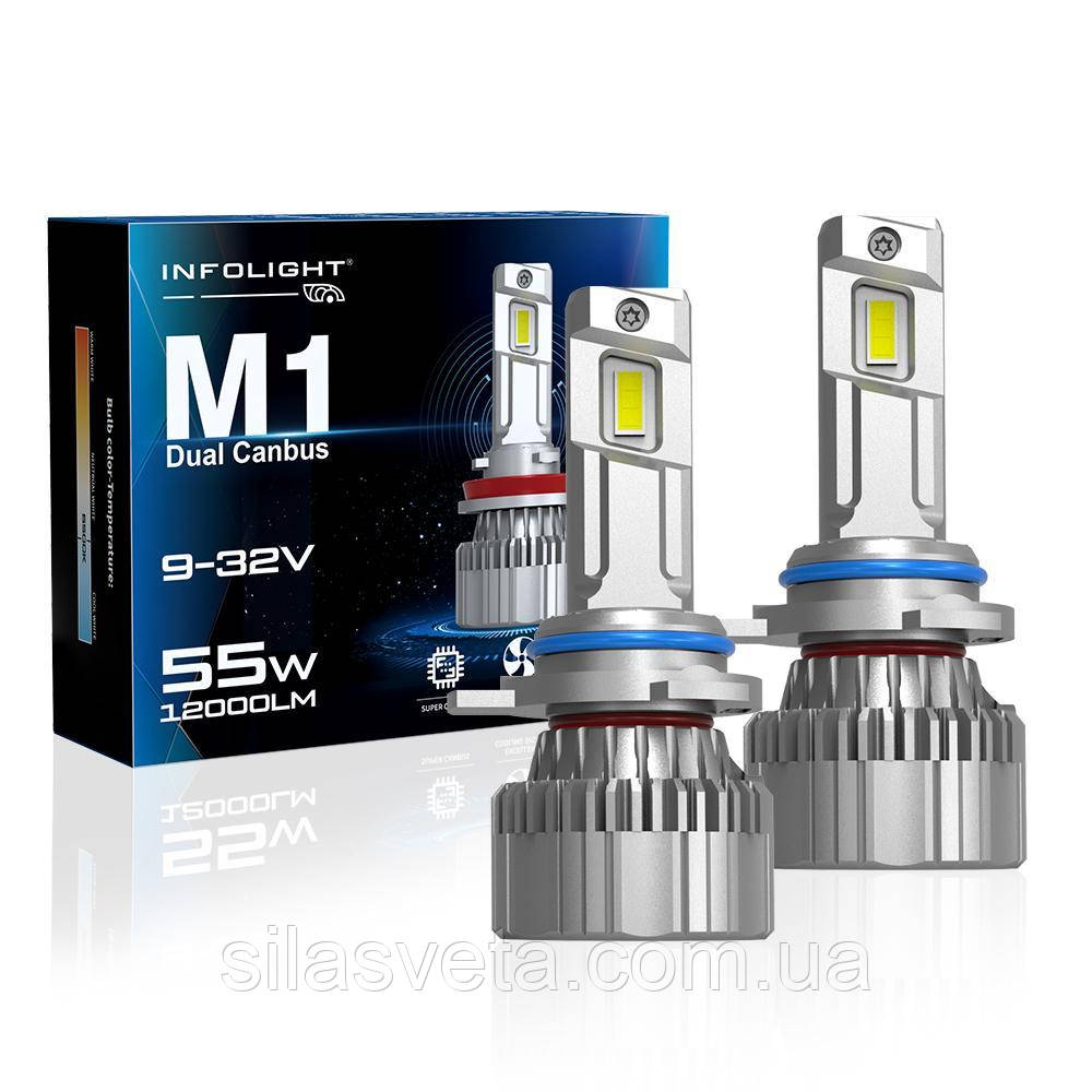Світлодіодні лампи "INFOLIGHT" M1 (HIR2)(12000Lm)(6000K)(55W)(9-32V)(Dual Canbus)