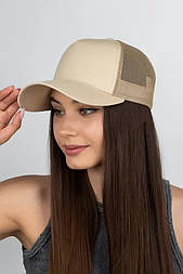 Однотонна коттонова бейсболка із сіткою