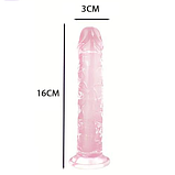 Ділдо реалістичний 16 см, Рожевий фалоімітатор на присосці, Гнучкий пеніс для вагінальної стимуляції, Інтимні, фото 3